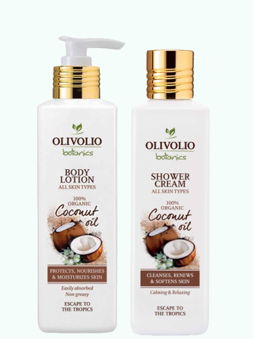Set crema de baie si lotiune de corp cu ulei de cocos 250ml