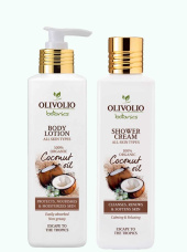 Set crema de baie si lotiune de corp cu ulei de cocos 250ml
