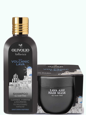 Set sampon si masca cu cenusa vulcanica, pentru toate tipurile de par 