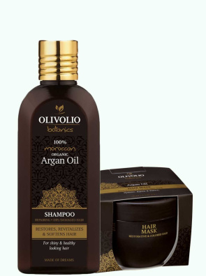 Set sampon si masca par uscat deteriorat, cu ulei de argan 200ml