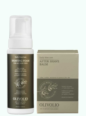 Set spuma de ras si balsam aftershave cu ulei de masline 150ml/ 120ml