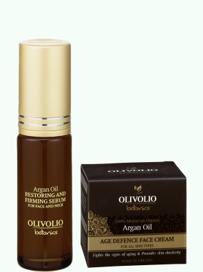 Set ser de fermitate si crema de fata antirid, cu ulei de argan