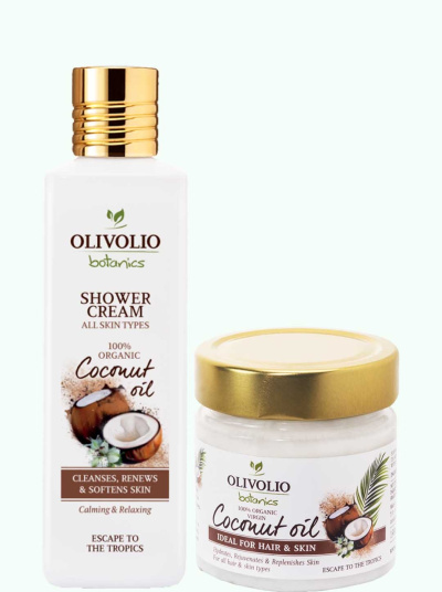 Set crema de dus si ulei de cocos pur 190ml/ 250ml