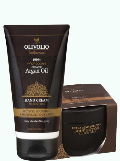 Set unt de corp si crema de maini, cu ulei de argan 