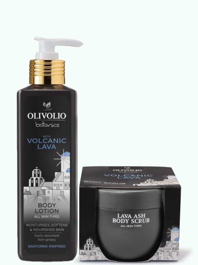 Set scrub si lotiune de corp cu cenusa vulcanica 200ml