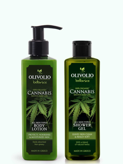 Set gel de dus si lotiune de corp, cu ulei de canabis 250 ml