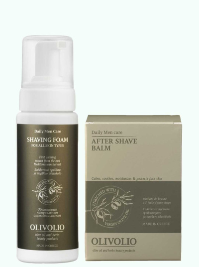 Set spuma de ras si balsam aftershave cu ulei de masline 150ml/ 120ml