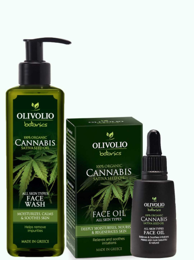 Set gel curatare si ulei de canabis pentru ten 250ml 