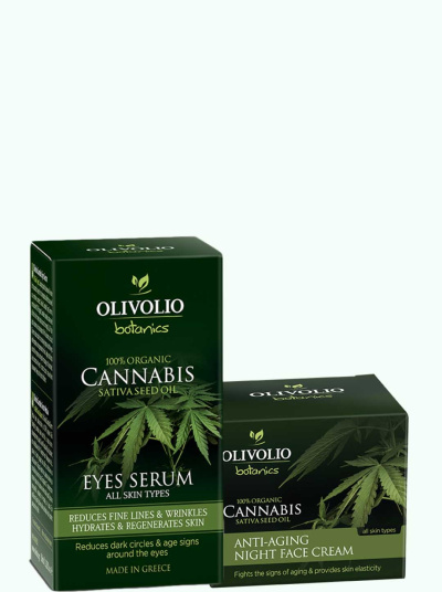 Set ser de ochi si crema de fata antirid cu ulei de canabis, 50ml