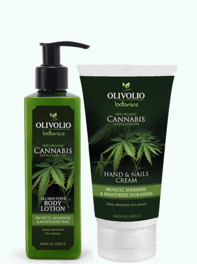 Set crema de maini si lotiune de corp, cu ulei de canabis