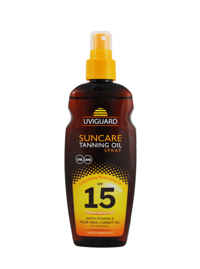 Ulei de plaja pentru bronzat cu protectie solara SPF15, 200ml