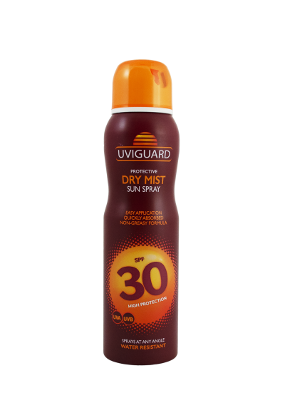 Spray uscat SPF30 Uviguard cu ulei de cocos si argan 150 ml