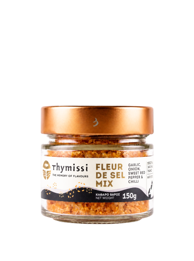 Thymissi Fleur de Sel Mix – Sare de mare cu usturoi, ceapa, paprika si chili 150g