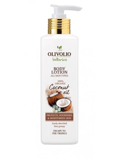 Olivolio Lotiune de corp cu Ulei de Cocos 250 ml. Pentru toate tipurile de piele.Uleiul de cocos face parte din cele mai vechi ritualuri de infrumusetare din lume. Contine acizi grasi esentiali, bogat in antioxidanti, vitamina E si proteine